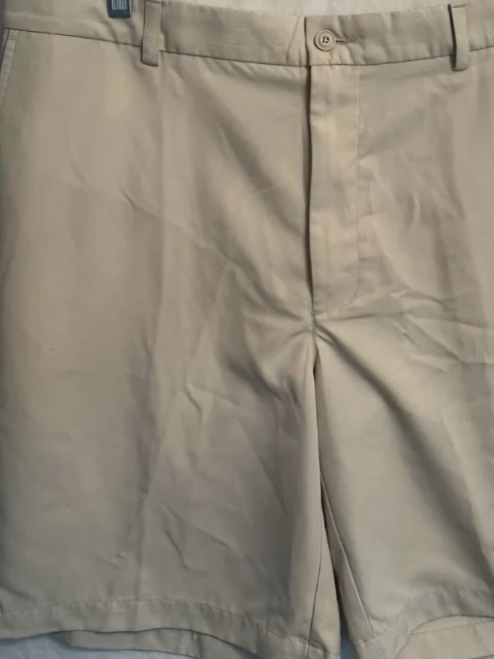 Golf America beige Chino flat front Preppy Athleisure pocket comfy shorts 40